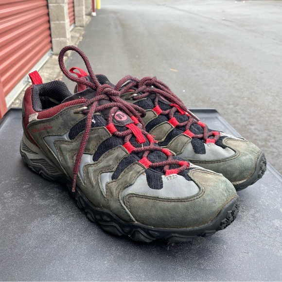 Mens Merrell Chameleon Shift Ventilator Olive Red Waterproof Hiking Boots Sz 9.5 - Picture 4 of 10